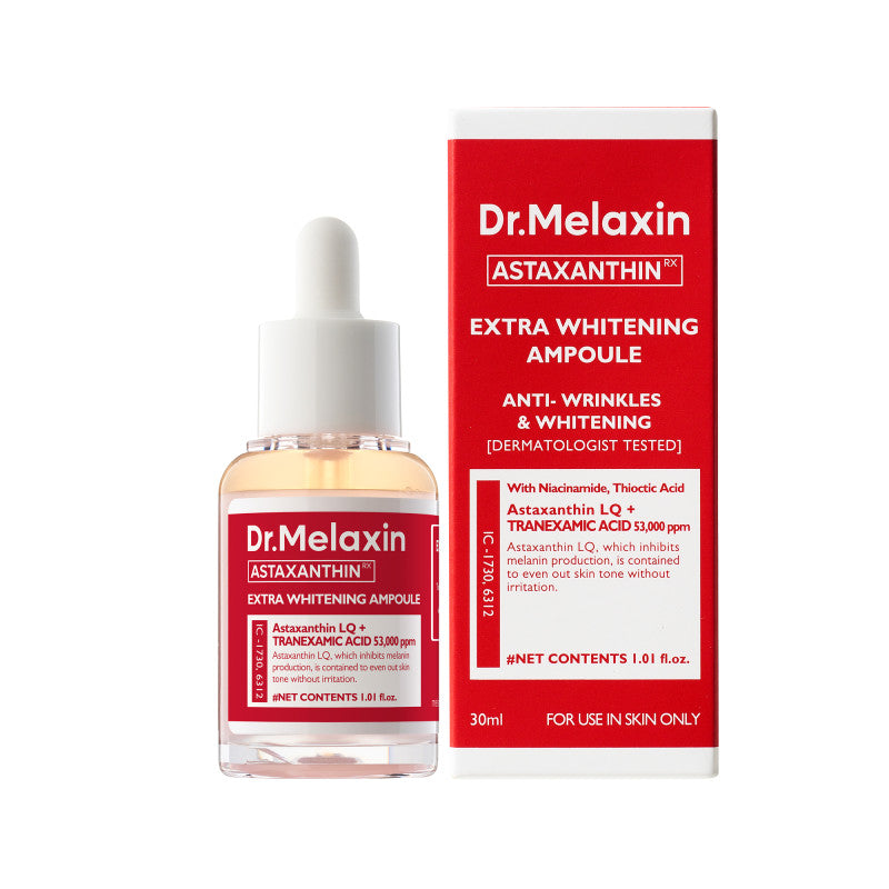 Dr. Melaxin DR. MELAXIN ASTAXANTHIN BRIGHTENING AMPOULE Rozjaśniające serum-ampułka z astaksantyną 30 ml — Składniki i ocena