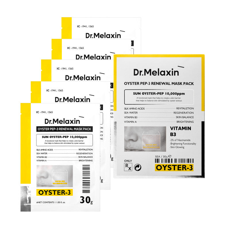 Dr. Melaxin DR.MELAXIN OYSTER PEPTIDE MASK Odmładzające maseczki peptydowe w płachcie 5 x 30 g — Składniki i ocena