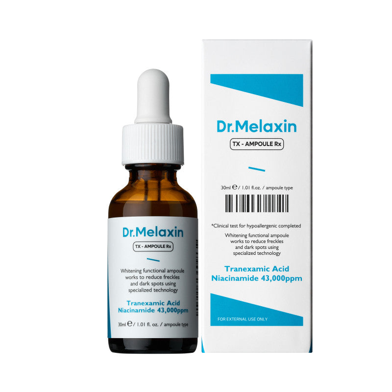 Dr. Melaxin DR.MELAXIN TX-AMPOULE Skoncentrowane serum rozjaśniające z kwasem traneksamowym 30 ml — Składniki i ocena