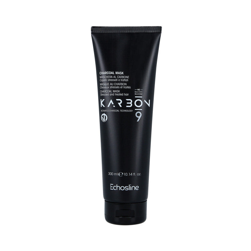 ECHOSLINE KARBON 9 CHARCOAL VEGAN ORGANIC Intensiv regenerierende vegane Maske für strapaziertes Haar 300ml