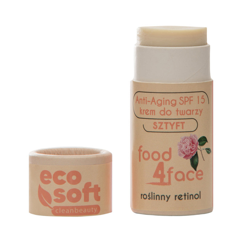 ECO SOFT FOOD4FACE Odmładzający krem do twarzy z roślinnym retinolem SPF 15 30 g