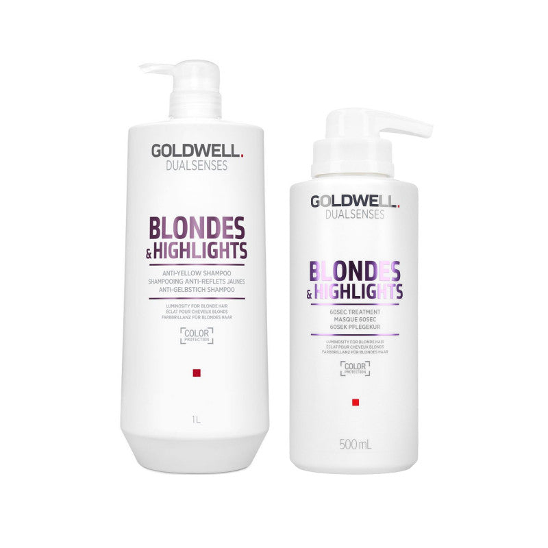 GOLDWELL DUALSENSES BLONDES & HIGHLIGHTS Szampon 1000 ml + Kuracja 500 ml