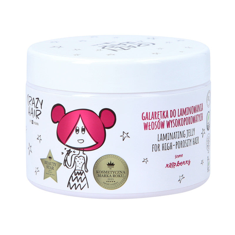 Hiskin HISKIN CRAZY HAIR JELLY RASPBERRY Galaretka do laminowania włosów wysokoporowatych 300 ml