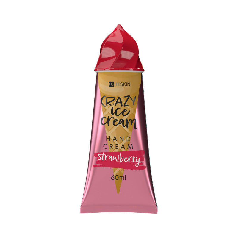 HISKIN CRAZY ICE CREAM Hand cream with a sweet strawberry scent 60 ml