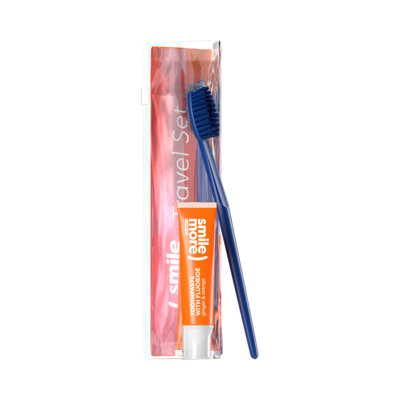 Hiskin HISKIN DENTAL SMILE MORE Zestaw podróżny, szczoteczka + pasta do zębów Pomarańcza i imbir 30 ml — Składniki i ocena