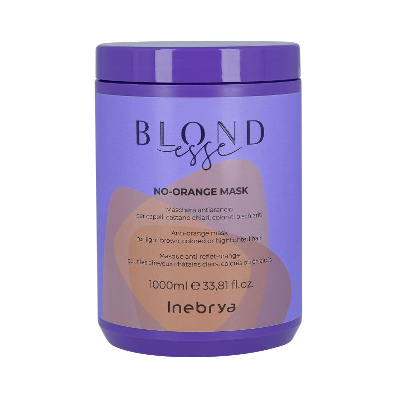 INEBRYA BLONDESSE NO ORANGE Maska do włosów blond niwelująca żółte tony 1000ml
