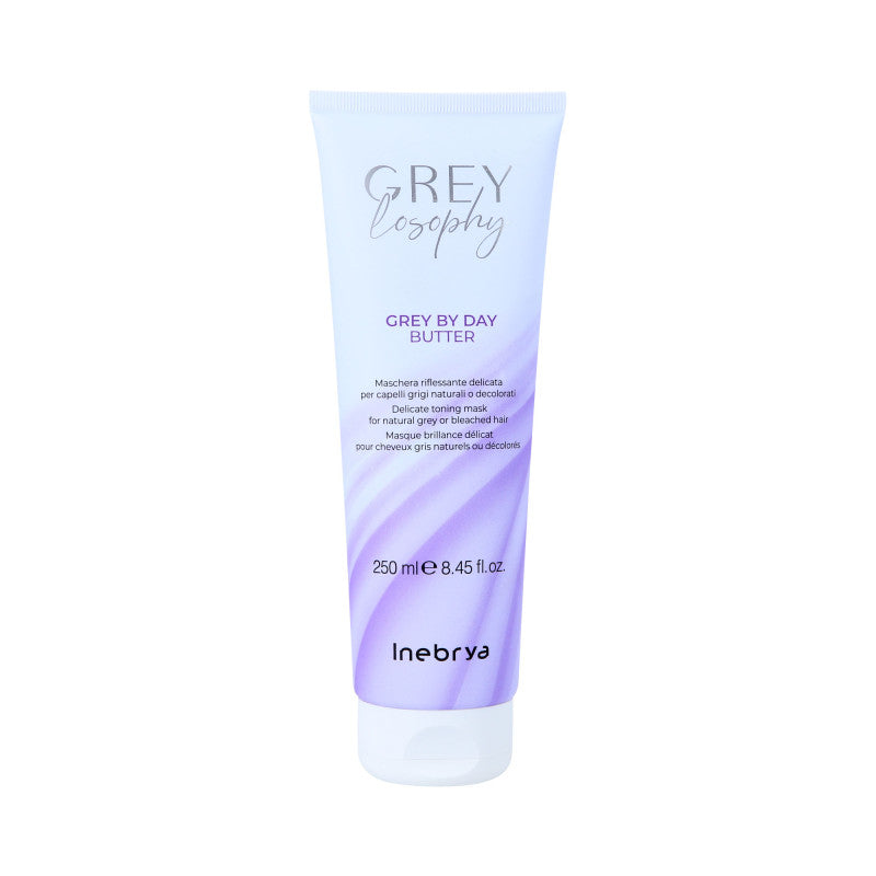 INEBRYA GREYLOSOPHY GREY BY DAY Rozświetlająca maska do włosów siwych i rozjaśnianych 250ml