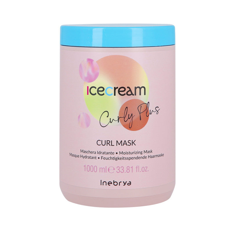 INEBRYA ICE CREAM CURLY PLUS Maska do włosów kręconych i po zabiegu trwałej ondulacji 1000ml