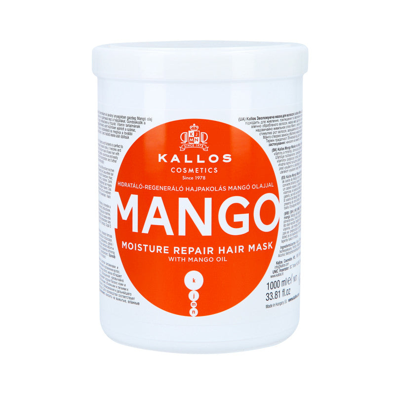 KALLOS KJMN Regenerująca maska do włosów z olejem mango 1000ml