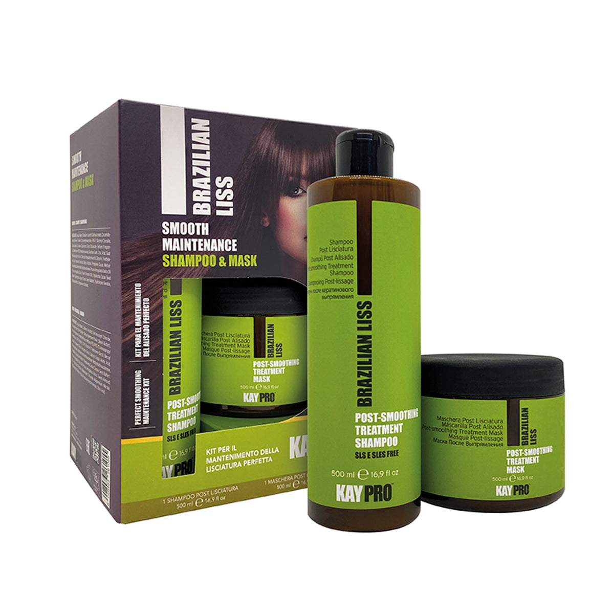 KayPro KAYPRO BRAZILIAN LISS SMOOTH MAINTENANCE Intensywnie wygładzający zestaw do włosów 2 x 500 ml