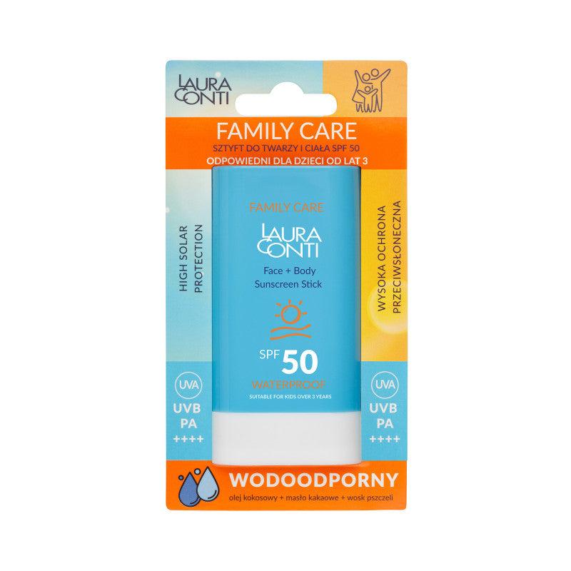 LAURA CONTI FAMILY CARE Krem z filtrem SPF 50 w sztyfcie do twarzy i ciała 20 g