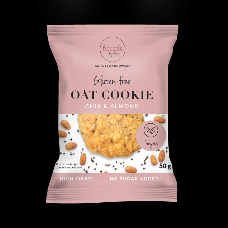 LEVANN FOODS BY ANN Owsiane ciasteczko z migdałami & nasionami chia 50g