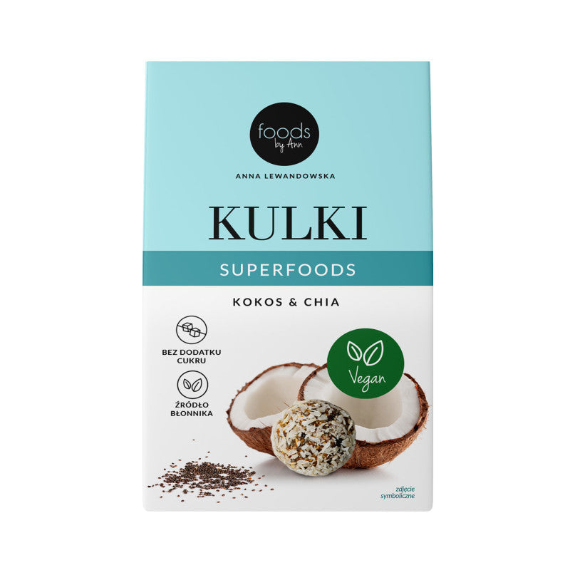 LEVANN FOODS BY ANN SUPERFOODS Kulki,  Kokos & Chia 50g
