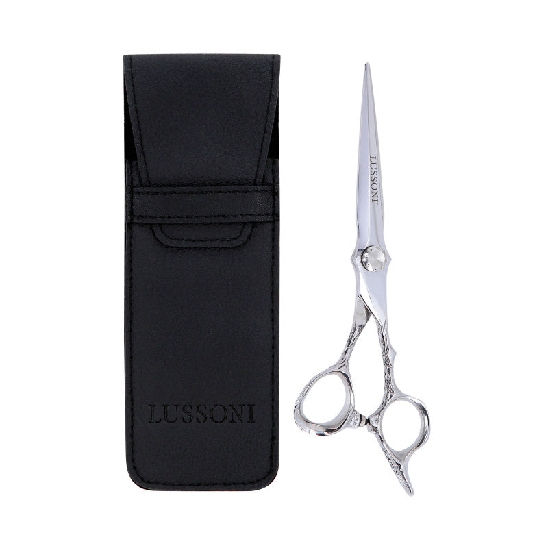 LUSSONI STELLAR SERIES Profesjonalne nożyczki do cięcia (srebrne) 6,5″ + etui