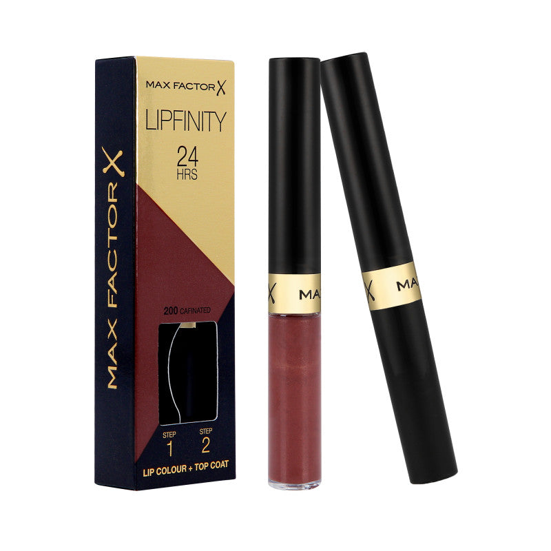Max Factor MAX FACTOR LIPFINITY Trwała pomadka do ust 2w1 200 Cafinated 2,3 ml+1,9 g — Składniki i ocena