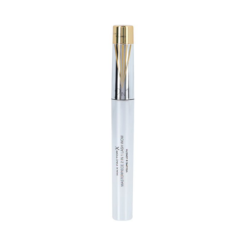 MAX FACTOR MASTERPIECE 2IN1 WOW BLACK BROWN 02 Wydłużający i nadający objętość tusz do rzęs czarny brąz 7ml