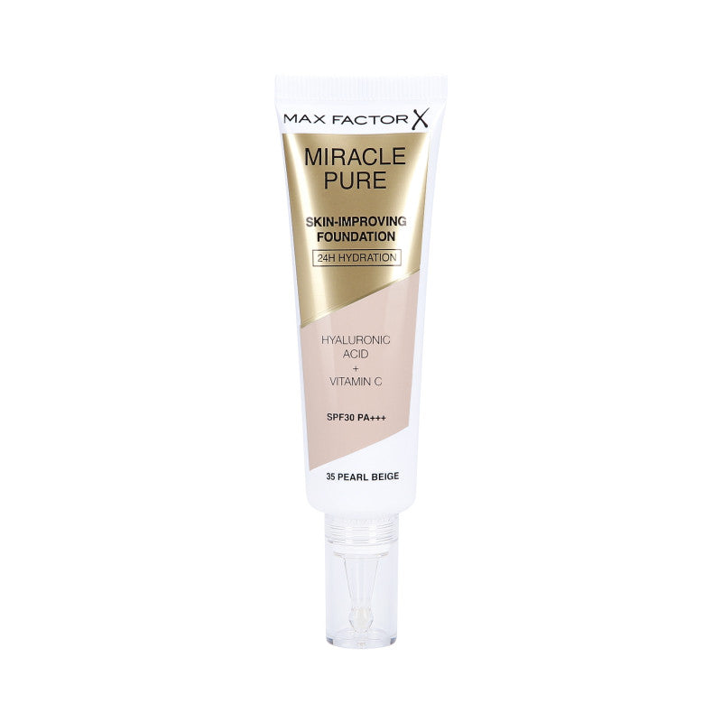 MAX FACTOR MIRACLE PURE SKIN Foundation verbessert den Zustand der Haut 35 Pearl Beige 30ml