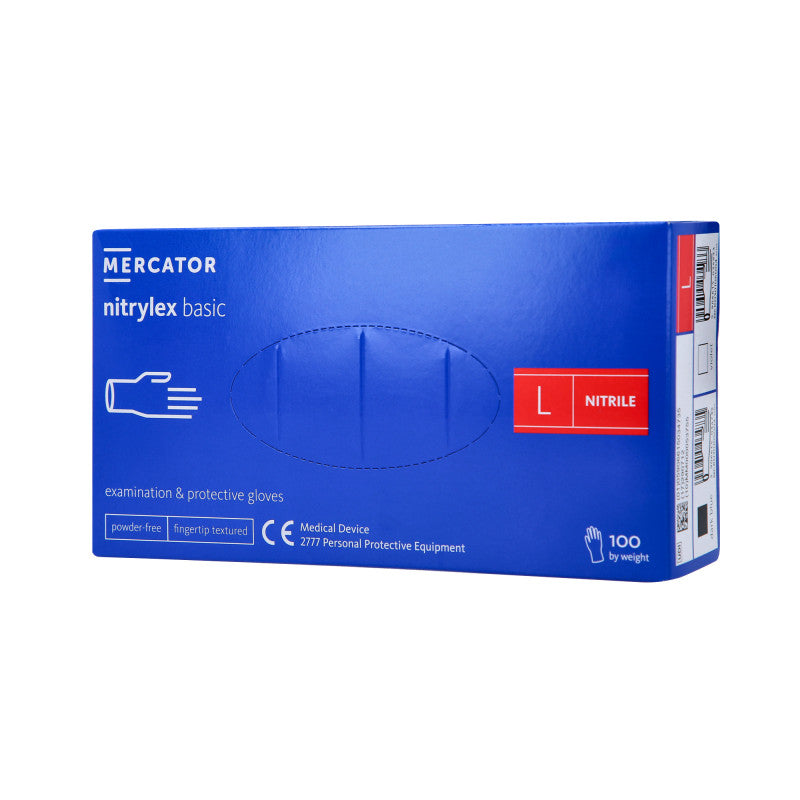 MERCATOR MEDICAL NITRYLEX BASIC Nitrile gloves, disposable, blue, 100 pcs. size L