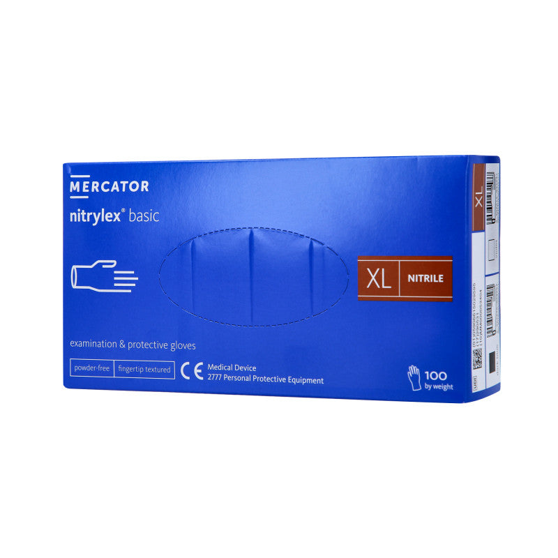MERCATOR MEDICAL NITRYLEX BASIC Nitrile gloves, disposable, blue, 100 pcs. size XL