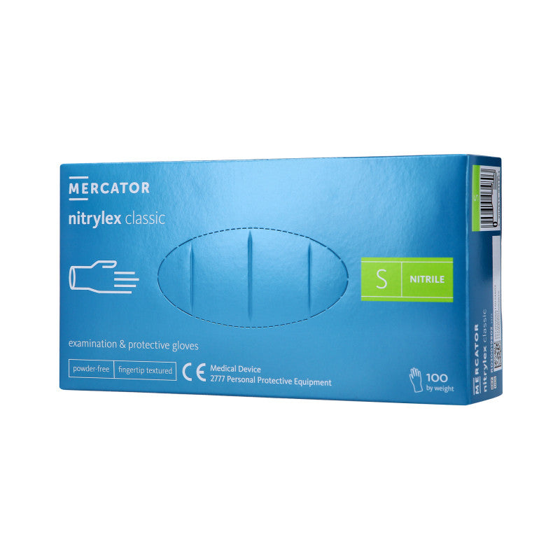 MERCATOR MEDICAL NITRYLEX CLASSIC Rękawiczki nitrylowe, jednorazowe, niebieskie, 100szt. rozm. S