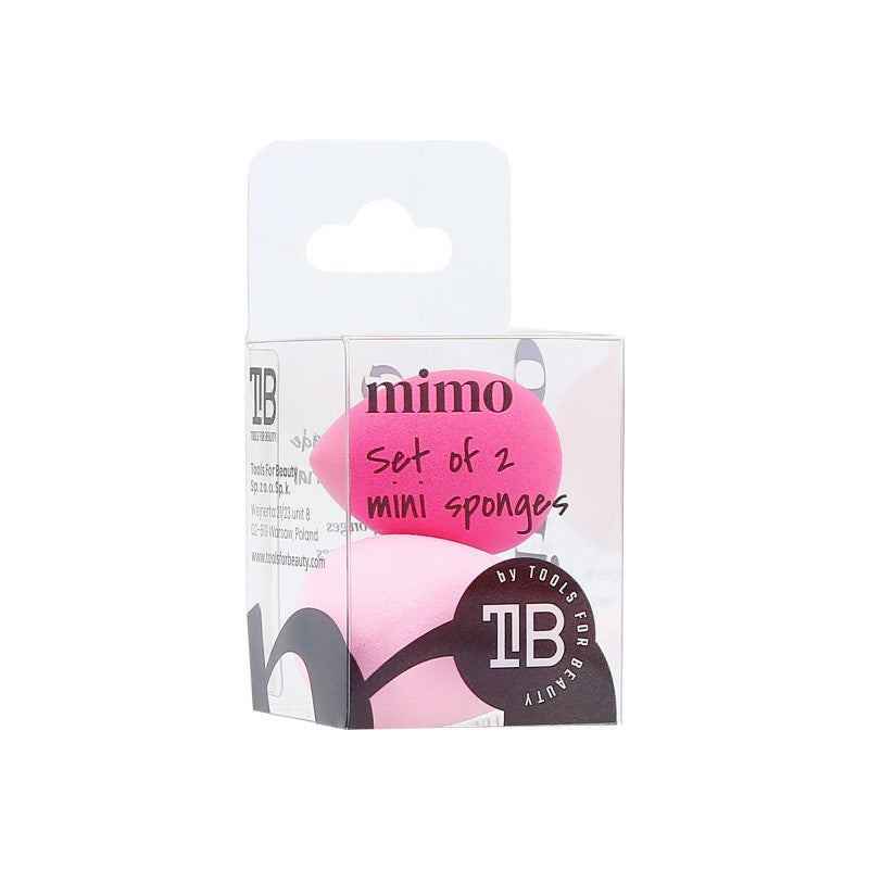 MIMO Zestaw dwóch gąbek do makijażu, Raindrop Mini, Różowa
