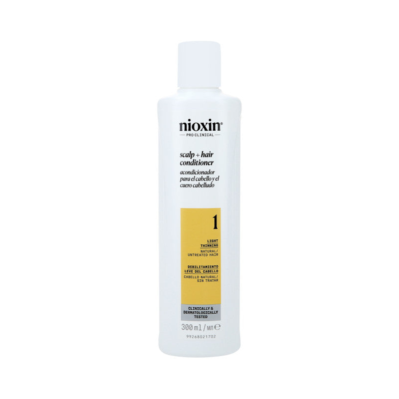 Nioxin NIOXIN PRO CLINICAL 1 Wzmacniająca odżywka do włosów naturalnych i lekko przerzedzonych 300 ml — Składniki i ocena