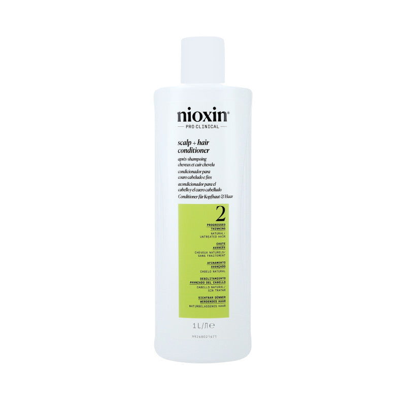 Nioxin NIOXIN PRO CLINICAL 2 Wzmacniająca odżywka do włosów naturalnych i z widocznym przerzedzeniem 1000 ml — Składniki i ocena
