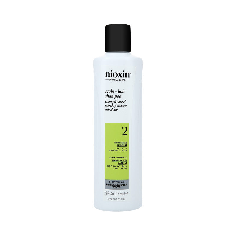 Nioxin NIOXIN PRO CLINICAL 2 Wzmacniający szampon do włosów naturalnych i z widocznym przerzedzeniem 300 ml — Składniki i ocena