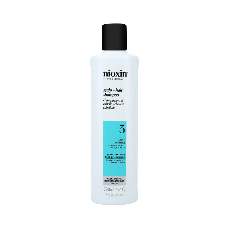 Nioxin NIOXIN PRO CLINICAL 3 Wzmacniający szampon do włosów farbowanych i lekko przerzedzonych 300 ml — Składniki i ocena