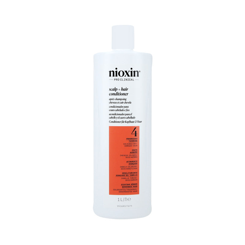 Nioxin NIOXIN PRO CLINICAL 4 Wzmacniająca odżywka do włosów farbowanych z postępującym przerzedzeniem 1000 ml — Składniki i ocena