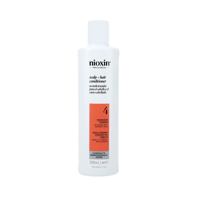 Nioxin NIOXIN PRO CLINICAL 4 Wzmacniająca odżywka do włosów farbowanych z postępującym przerzedzeniem 300 ml — Składniki i ocena