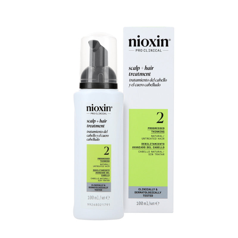 Nioxin NIOXIN PRO CLINICAL SCALP TREATMENT 2 Kuracja do włosów naturalnych i z widocznym przerzedzeniem 100 ml — Składniki i ocena