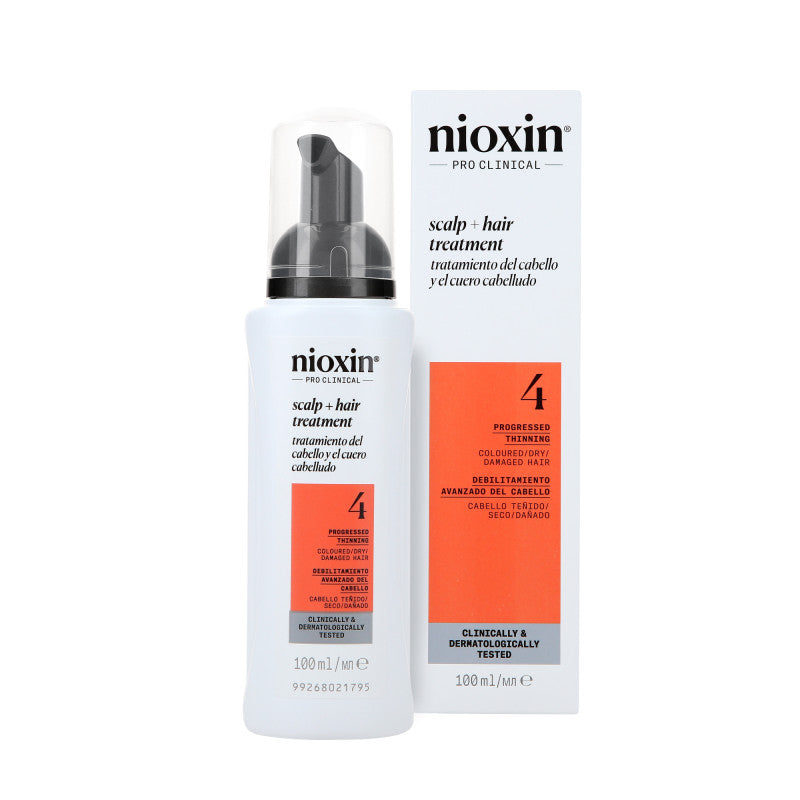 Nioxin NIOXIN PRO CLINICAL SCALP TREATMENT  4 Kuracja do włosów farbowanych z postępującym przerzedzeniem 100 ml — Składniki i ocena