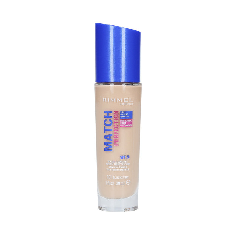 RIMMEL MATCH PERFECTION Foundation SPF20 101 Classic Ivory 30ml