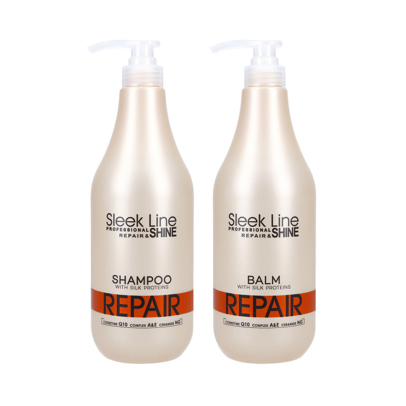 Stapiz Sleek Line Repair Set Balsamo 1000 ml + Shampoo 1000 ml riparatore 